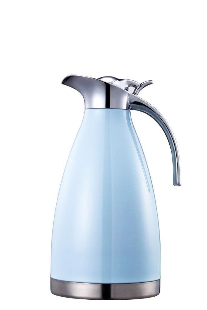 Bonnoces 68 Oz Stainless Steel Thermal Carafe - Double Walled Vacuum Insualted Thermos/Carafe with Lid - Coffee/Tea Carafe Heat & Cold Retention - 2 Liter - Image 1